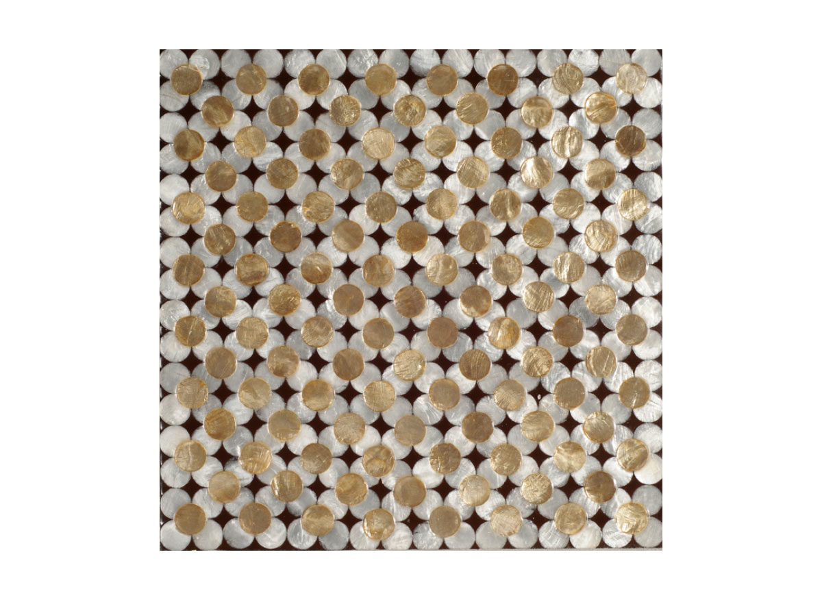 HMT Mop Pinctada (Gallery 2) Floral3 Choco Brown Combination Doğal Laminat Panel