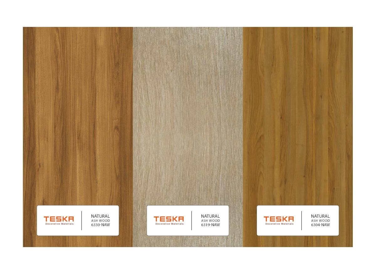 TESKA Natural Ash Wood HPL Kompakt Laminat Mobilya Kaplama