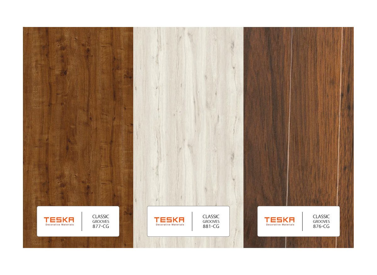 TESKA Classic Grooves HPL Kompakt Laminat Mobilya Kaplama